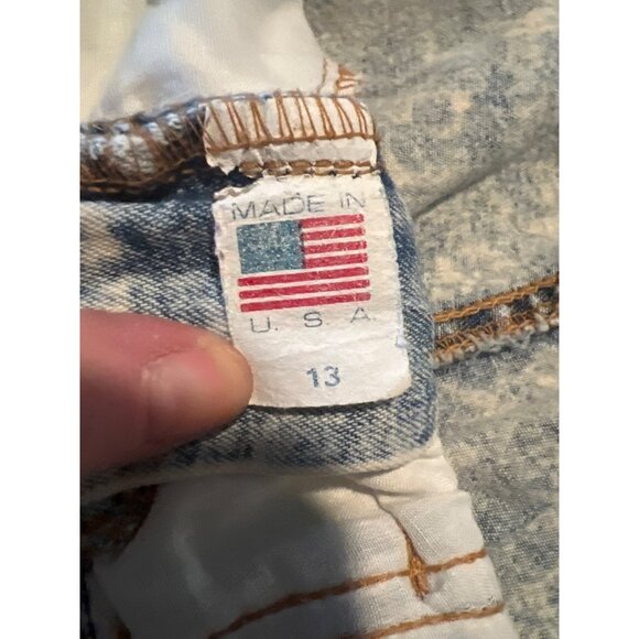 Vintage Zena Womens Acid Wash Denim Patchwork Shorts Size 13 Made In USA - Picture 5 of 10